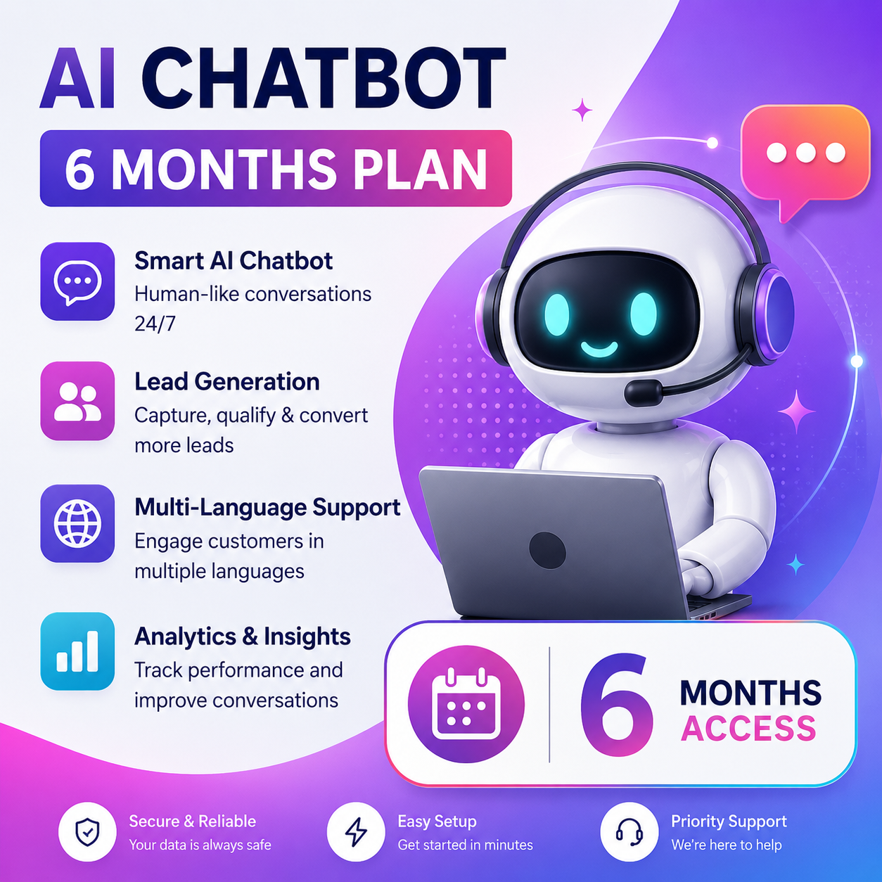 AI Chatbot – 6 Months Plans